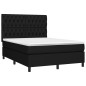 vidaXL Giroletto a Molle con Materasso Nero 140x200 cm in Tessuto
