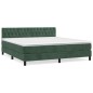 vidaXL Giroletto a Molle con Materasso Verde Scuro 180x200 cm Velluto