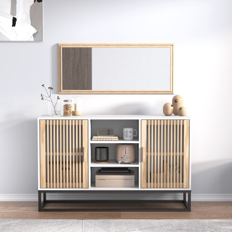 vidaXL Credenza Bianca 105x30x65 cm in Legno Multistrato