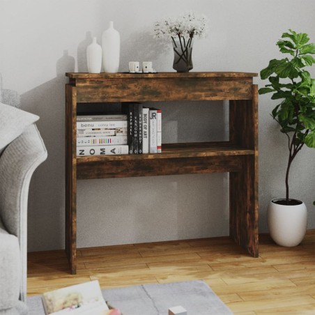 vidaXL Tavolino Consolle Rovere Fumo 80x30x80 cm in Legno Multistrato