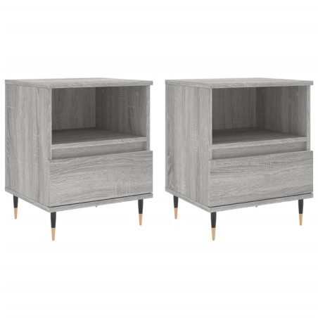 vidaXL Comodini 2pz Grigio Sonoma 40x35x50 cm in Legno Multistrato