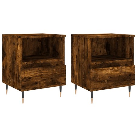vidaXL Comodini 2pz Rovere Fumo 40x35x50 cm in Legno Multistrato