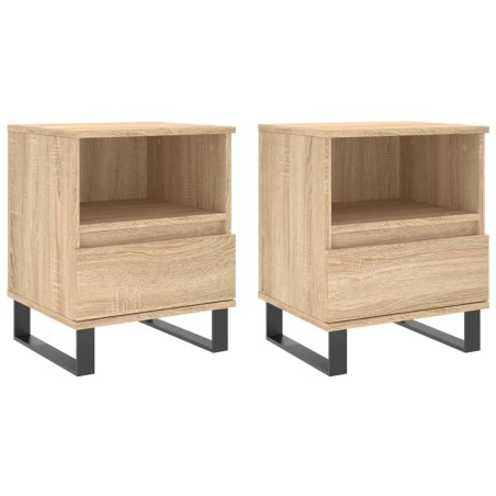 vidaXL Comodini 2pz Rovere Sonoma 40x35x50 cm in Legno Multistrato