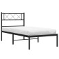 vidaXL Giroletto con Testiera in Metallo Nero 90x190 cm vidaXL Giroletto con Testiera in Metallo Nero 90x190 cm