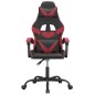 Sedia da Gaming Girevole Nero e Rosso Vino in Similpelle Sedia da Gaming Girevole Nero e Rosso Vino in Similpelle