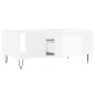 vidaXL Tavolino Salotto Bianco Lucido 90x50x36,5 cm Legno Multistrato