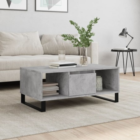 vidaXL Tavolino Salotto Grigio Cemento 90x50x36,5 cm Legno Multistrato