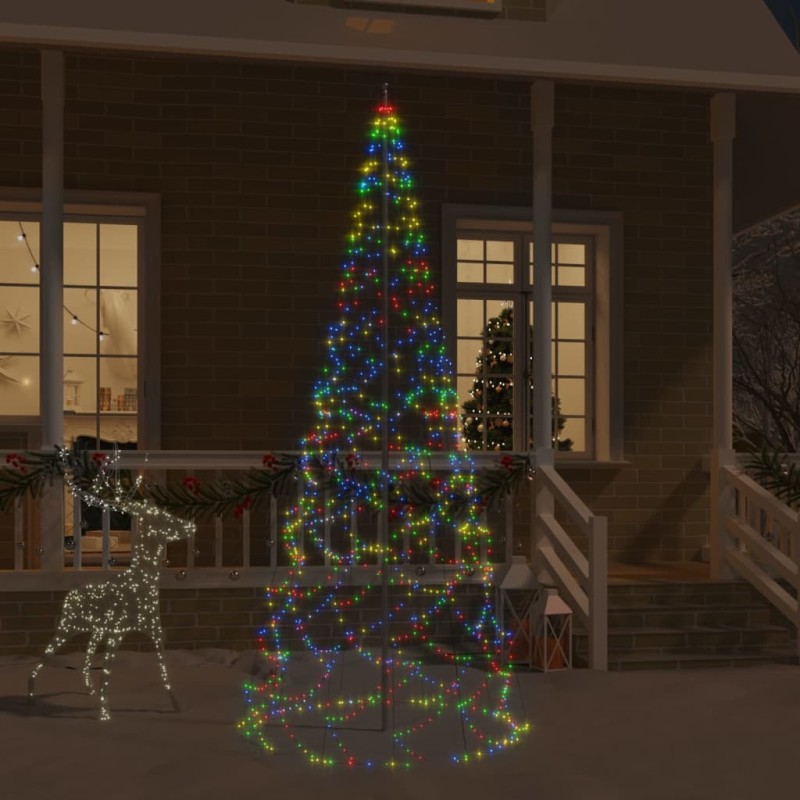 Albero di Natale Pennone Colorato 500 LED 300 cm Albero di Natale Pennone Colorato 500 LED 300 cm