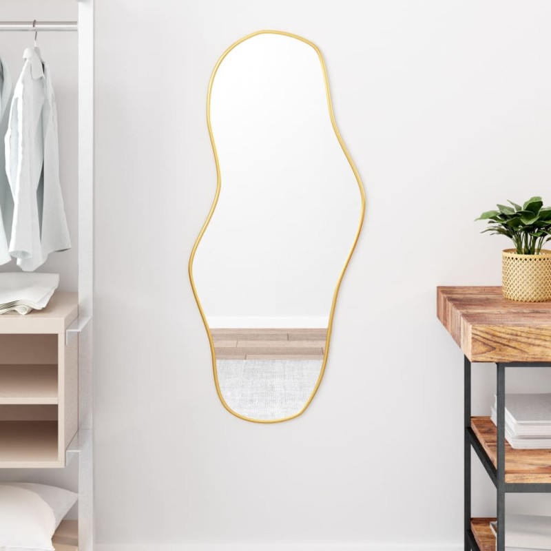 vidaXL Specchio da Parete Dorato 100x45 cm