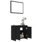 vidaXL Set Mobili da Bagno 4 pz Nero in Truciolato vidaXL Set Mobili da Bagno 4 pz Nero in Truciolato