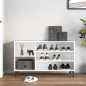 Scarpiera Bianco Lucido 102x36x60 cm in Legno Multistrato Scarpiera Bianco Lucido 102x36x60 cm in Legno Multistrato