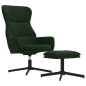 vidaXL Poltrona Relax con Poggiapiedi Verde Scuro in Velluto vidaXL Poltrona Relax con Poggiapiedi Verde Scuro in Velluto