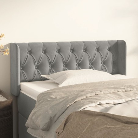 vidaXL Testiera ad Orecchio Grigio Chiaro 103x16x78/88 cm in Velluto