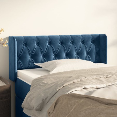 vidaXL Testiera ad Orecchio Blu Scuro 103x16x78/88 cm in Velluto