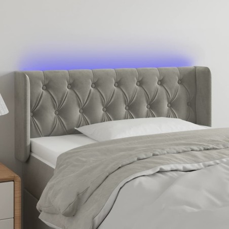 vidaXL Testiera Grigio Chiaro a LED 103x16x78/88 cm in Velluto