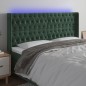 vidaXL Testiera a LED Verde Scuro 183x16x118/128 cm in Velluto vidaXL Testiera a LED Verde Scuro 183x16x118/128 cm in Velluto