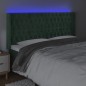 vidaXL Testiera a LED Verde Scuro 183x16x118/128 cm in Velluto vidaXL Testiera a LED Verde Scuro 183x16x118/128 cm in Velluto