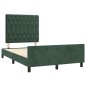 vidaXL Giroletto con Testiera Verde Scuro 120x200 cm in Velluto