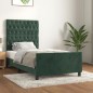 vidaXL Giroletto con Testiera Verde Scuro 90x200 cm in Velluto vidaXL Giroletto con Testiera Verde Scuro 90x200 cm in Velluto