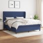 vidaXL Giroletto a Molle con Materasso Blu 180x200 cm in Tessuto