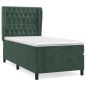vidaXL Giroletto a Molle con Materasso Verde Scuro 90x190 cm Velluto