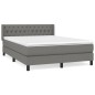 vidaXL Giroletto a Molle con Materasso Grigio Scuro 140x190 cm Tessuto