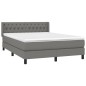 vidaXL Giroletto a Molle con Materasso Grigio Scuro 140x190 cm Tessuto