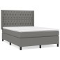 vidaXL Giroletto a Molle con Materasso Grigio Scuro 140x190 cm Tessuto