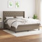 vidaXL Giroletto a Molle con Materasso Tortora 160x200 cm in Tessuto
