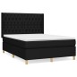 vidaXL Giroletto a Molle con Materasso Nero 140x190 cm in Tessuto