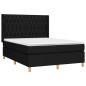 vidaXL Giroletto a Molle con Materasso Nero 140x190 cm in Tessuto