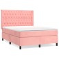 vidaXL Giroletto a Molle con Materasso Rosa 140x200 cm in Velluto