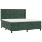 vidaXL Giroletto a Molle con Materasso Verde Scuro 160x200 cm Velluto