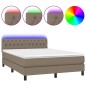 vidaXL Letto a Molle con Materasso e LED Tortora 140x190 cm in Tessuto vidaXL Letto a Molle con Materasso e LED Tortora 140x190 cm in Tessuto