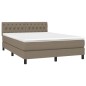 vidaXL Letto a Molle con Materasso e LED Tortora 140x190 cm in Tessuto vidaXL Letto a Molle con Materasso e LED Tortora 140x190 cm in Tessuto