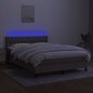 vidaXL Letto a Molle con Materasso e LED Tortora 140x190 cm in Tessuto vidaXL Letto a Molle con Materasso e LED Tortora 140x190 cm in Tessuto