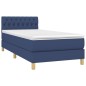 vidaXL Letto a Molle con Materasso e LED Blu 90x200 cm in Tessuto