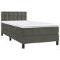 vidaXL Letto a Molle con Materasso e LED Grigio Scuro 80x200cm Velluto vidaXL Letto a Molle con Materasso e LED Grigio Scuro 80x200cm Velluto