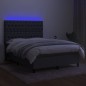 vidaXL Letto a Molle Materasso e LED Grigio Scuro 140x190cm in Tessuto vidaXL Letto a Molle Materasso e LED Grigio Scuro 140x190cm in Tessuto