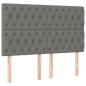 vidaXL Letto a Molle Materasso e LED Grigio Scuro 140x190cm in Tessuto vidaXL Letto a Molle Materasso e LED Grigio Scuro 140x190cm in Tessuto