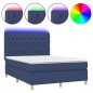 vidaXL Letto a Molle con Materasso e LED Blu 140x190 cm in Tessuto vidaXL Letto a Molle con Materasso e LED Blu 140x190 cm in Tessuto
