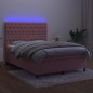 vidaXL Letto a Molle con Materasso e LED Rosa 140x190 cm in Velluto vidaXL Letto a Molle con Materasso e LED Rosa 140x190 cm in Velluto