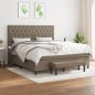 vidaXL Giroletto a Molle con Materasso Tortora 160x200 cm in Tessuto