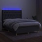 vidaXL Letto a Molle Materasso e LED Grigio Scuro 140x190cm in Tessuto vidaXL Letto a Molle Materasso e LED Grigio Scuro 140x190cm in Tessuto