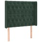 vidaXL Letto a Molle con Materasso e LED Verde Scuro 90x200cm Velluto vidaXL Letto a Molle con Materasso e LED Verde Scuro 90x200cm Velluto