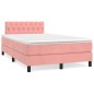 vidaXL Giroletto a Molle con Materasso Rosa 120x200 cm in Velluto