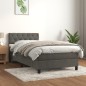 vidaXL Giroletto a Molle con Materasso Grigio Scuro 80x200 cm Velluto