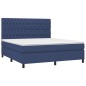 vidaXL Giroletto a Molle con Materasso Blu 180x200 cm in Tessuto
