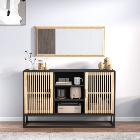 vidaXL Credenza Nera 105x30x65 cm in Legno Multistrato