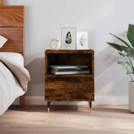 vidaXL Comodino Rovere Fumo 40x35x50 cm in Legno Multistrato